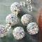 12 Pack: Silver Rhinestone Studded Round Beads, 10mm by Bead Landing™